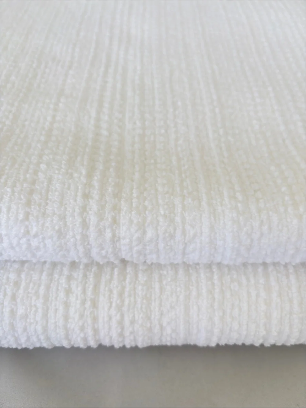 NWT Bianca White Bath Towels Set of 2 Luxury Spa with Frill Made in Portugal